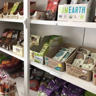 a variety of products on shelves