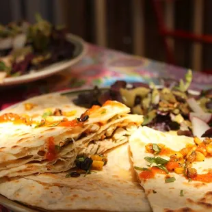 Delicious &quot;chicken&quot; quesadilla