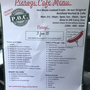 Current Hot Menu, Page 1, (*subject to change)