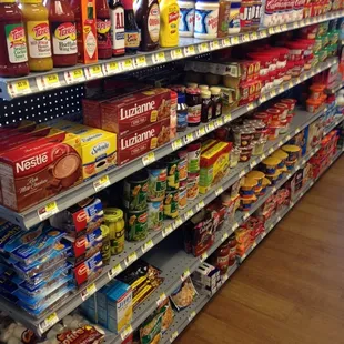 shelves of food and condiments