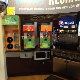 a row of vending machines