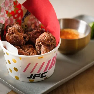 a bowl of food on a tray