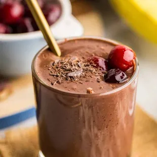 Chocolate Cherry smoothie! The love of cherries!