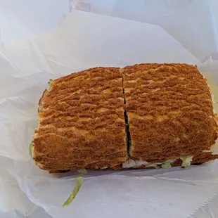 turkey, swiss, lettuce, mayo, avocado on dutch crunch