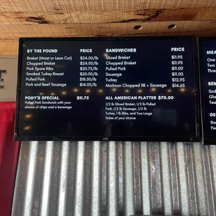 Menu as of 2/27/2024