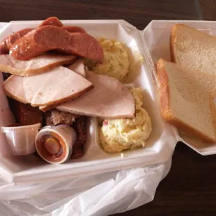 3 meat plate brisket turkey and sausage