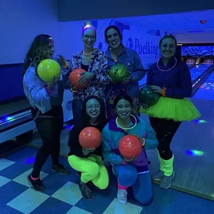 Glow in the dark bowling after 10 pm