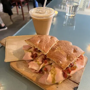 Mortadella Artichoke Focaccia Sandwich