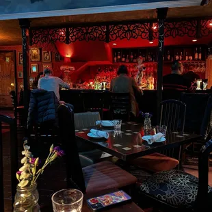 Indoor dinner seating. Hard to capture the lighting, but we loved the feel of the interior.