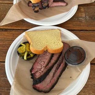1/2 lb brisket and 1/2 lb pork ribs