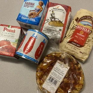 a variety of food items