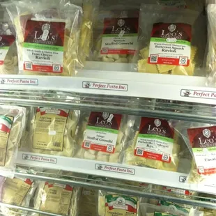 Frozen packaged pasta