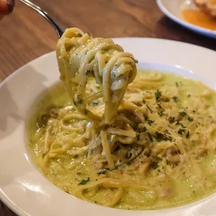 Basil Garlic Clam Pasta