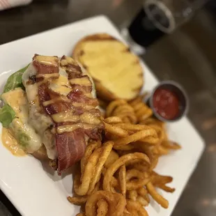 Chicken Sandwich with Curly Fries