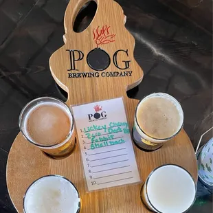 Beer Flights (1to 4 is listed counterclockwise)