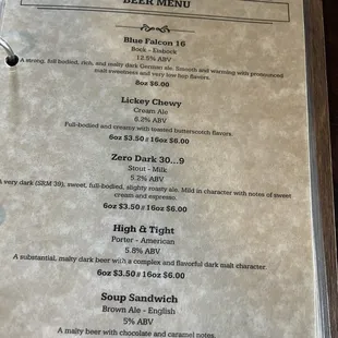 menu