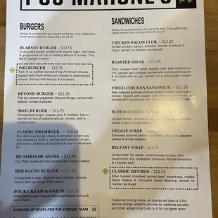 the menu