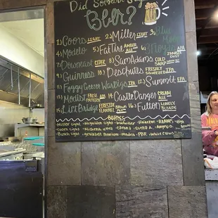 Nice concise beer menu.