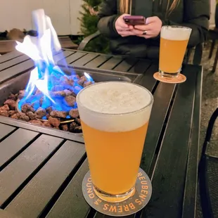 Beers by the fire