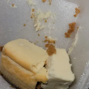 Half ate MOLDY CHEESECAKE