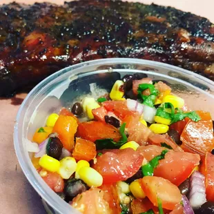 Black Bean Salad and Ribs