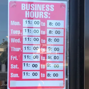 Hours