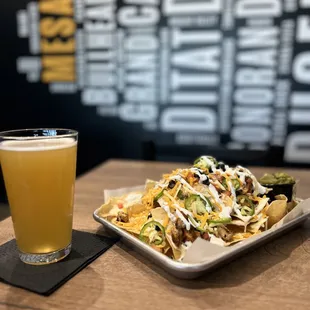 Nacho's with a refreshing ice cold beer