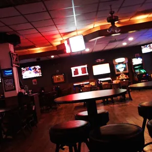 the inside of a sports bar