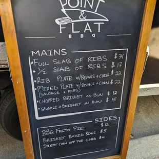 Truck menu at Friction Brewery