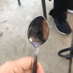 This spoon was wrapped with clean cloth but doesn&apos;t look clean to me