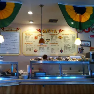 The big menu behind the glass case