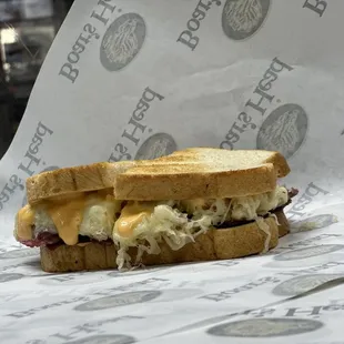 Traditional Reuben sandwich with toasted bread