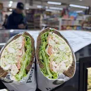 Chicken salad on dark rye