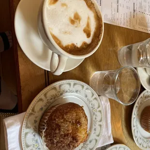 Hazelnut latte and blueberry muffin