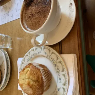 Mocha and a cranberry orange muffin