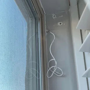 a view of the outside of a window