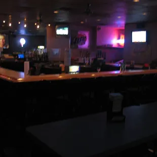 a bar with neon lights