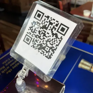 a qr code on a table