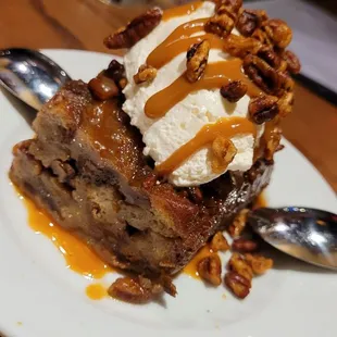 Bread pudding for dessert.