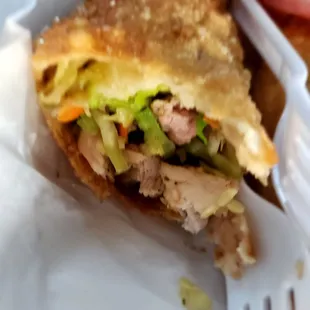 the inside of the sandwich