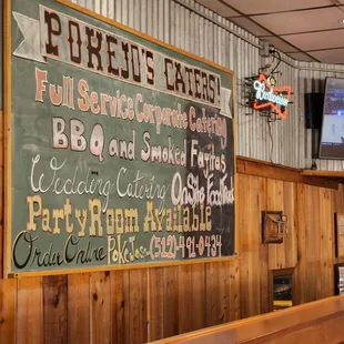 ows a menu on the wall