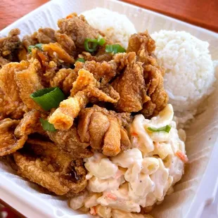 Garlic Mochiko chicken plate ($11.95). Soooo good.