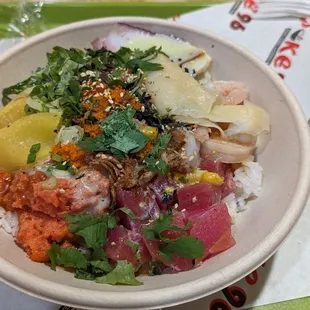 a bowl of food on a table