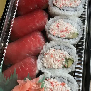 Sushi bento ($11.00) they mark down at the end of the day.