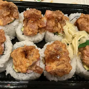 40. Spicy Ahi, Salmon, Ahi, California Roll Bento