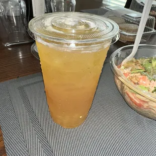 Mango tea with mango boba