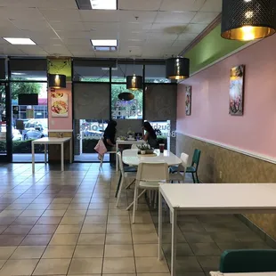 Dining area - seats are spaced out