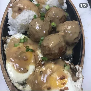 Meatballs Loco Moco