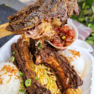 a close up of a plate of food