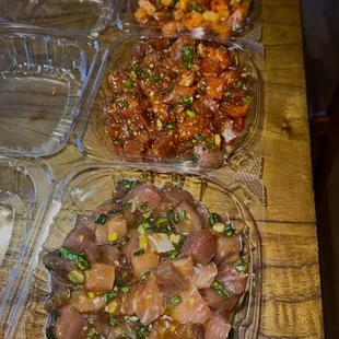 Garlic Ginger Ahi, Spicy Garlic Ginger, and Spicy Garlic Salmon